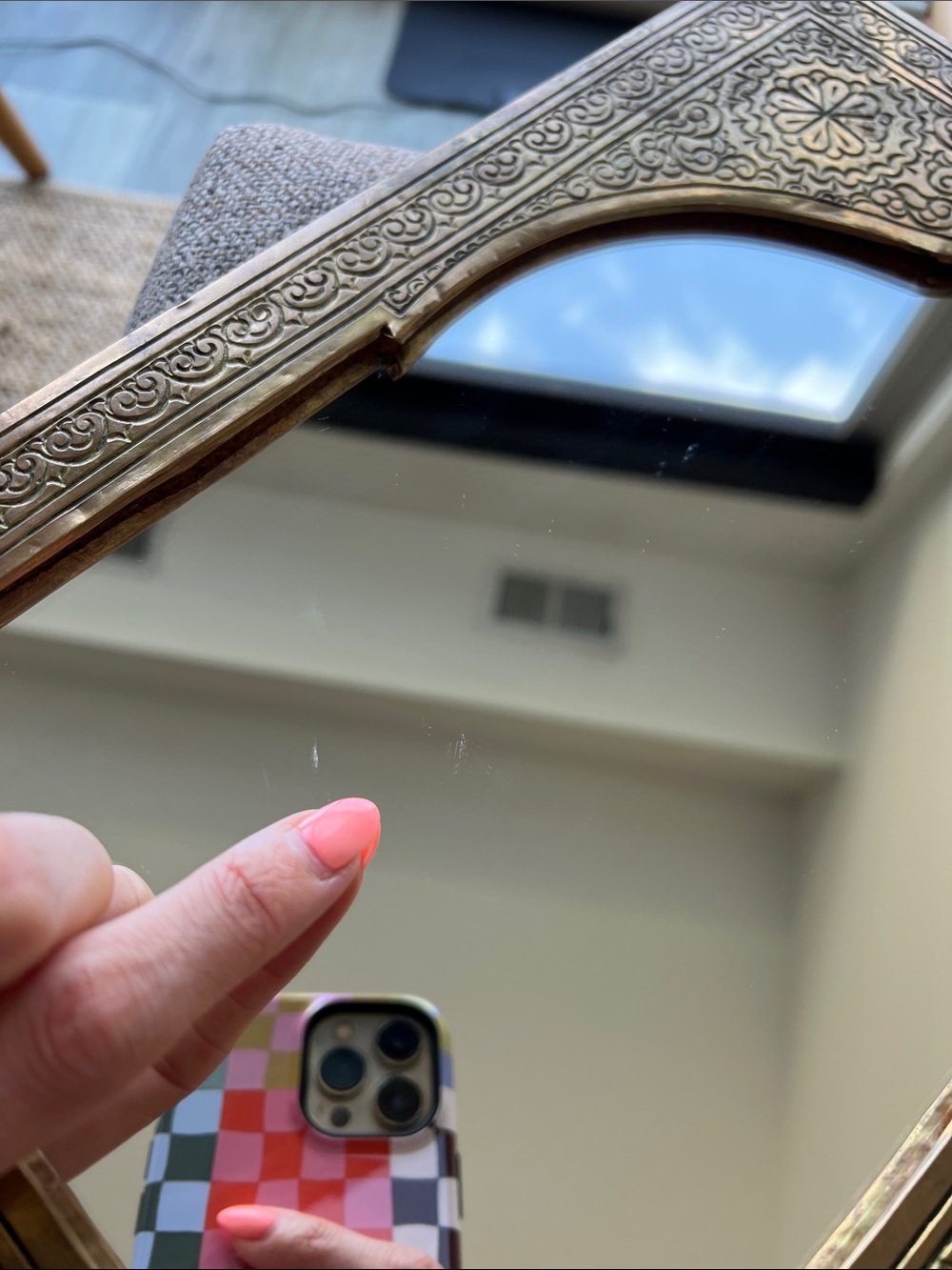 Moroccan Brass Accent Mirror Decor - Picture 7 of 14